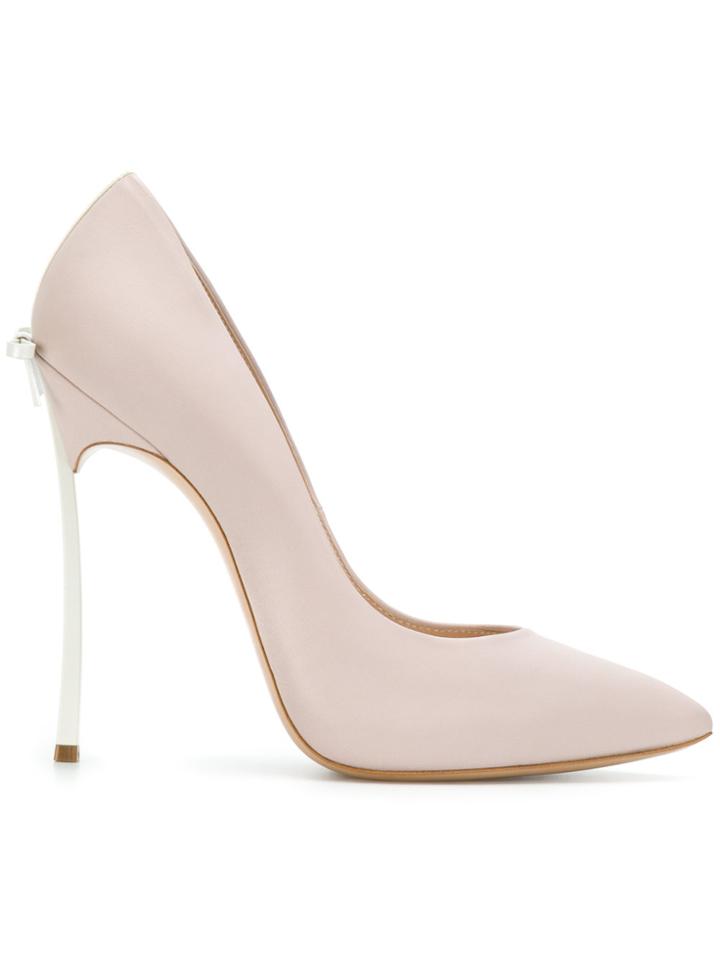 Casadei Blade Bow-embellished Pumps - Nude & Neutrals