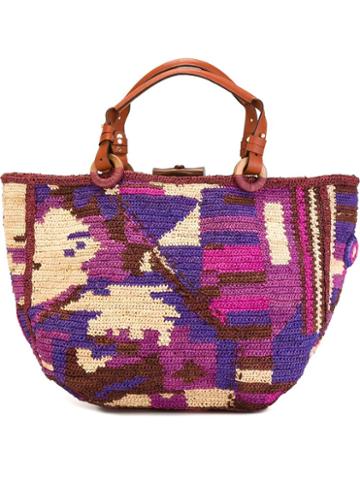 Jamin Puech Woven Patchwork Tote