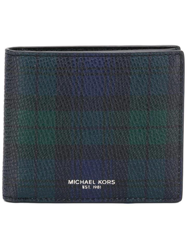 Michael Kors Collection Tartan Print Wallet - Blue