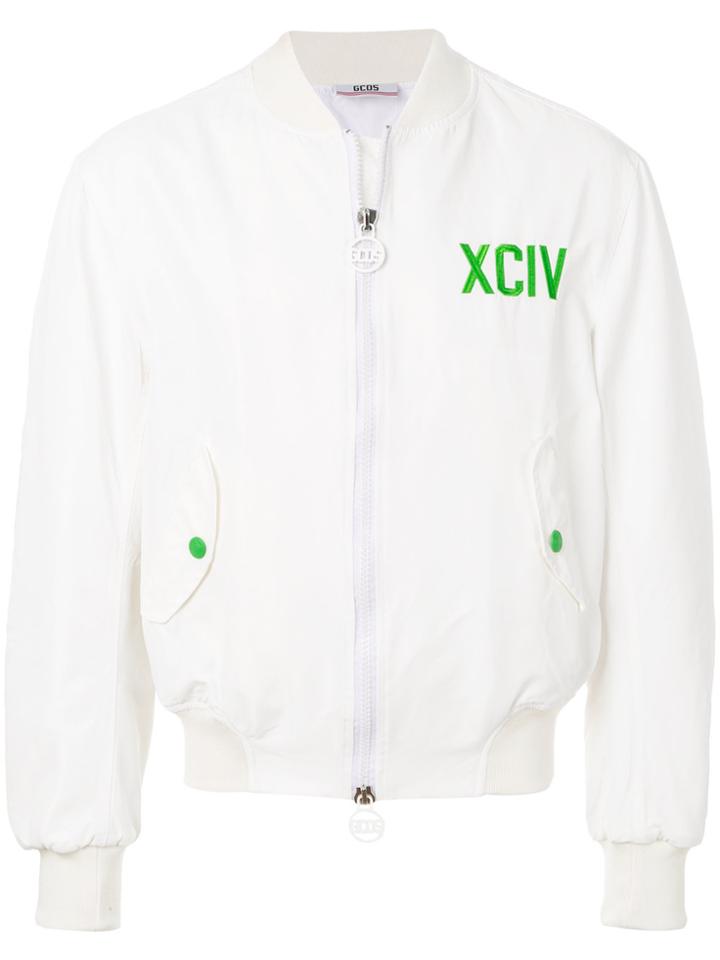 Gcds Embroidered Bomber Jacket - White