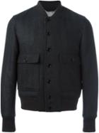 Alexander Mcqueen Cropped Bomber Jacket, Men's, Size: 46, Grey, Cotton/viscose/virgin Wool