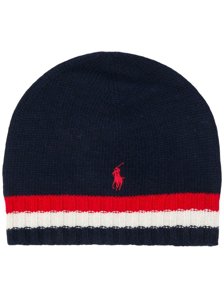 Polo Ralph Lauren Striped Knit Beanie - Blue