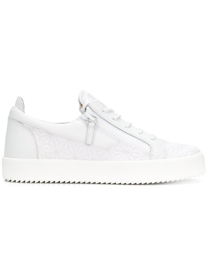Giuseppe Zanotti Design Textured Lace-up Sneakers - White