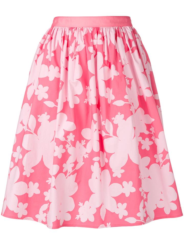 Emporio Armani Gathered Floral-print Skirt - Pink & Purple