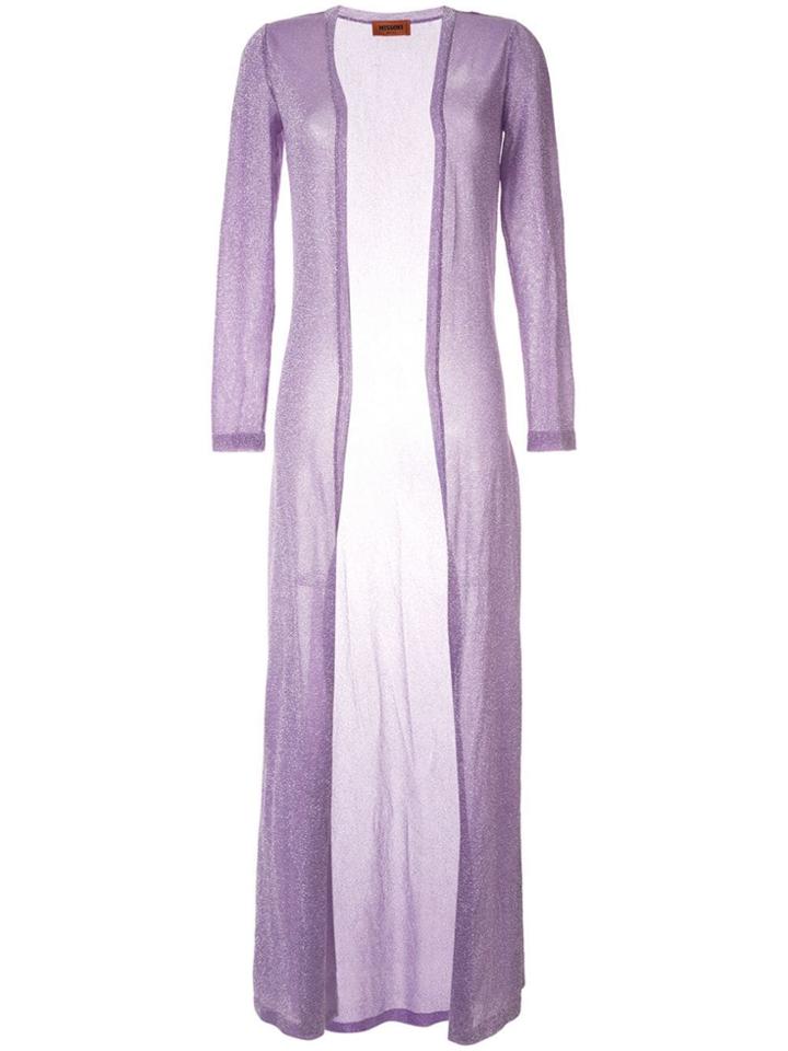 Missoni Glittery Ultra Light Long Coat - Purple