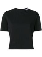 Calvin Klein Jeans Logo Embroidered Cropped T-shirt - Black