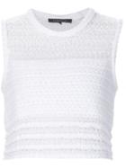 Thakoon Addition Knitted Cropped Tank, Women's, Size: Medium, White, Cotton/nylon