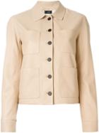 Joseph Classic Buttoned Jacket, Women's, Size: 44, Nude/neutrals, Lamb Skin