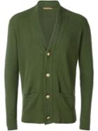 Nuur V-neck Cardigan, Men's, Size: 50, Green, Cotton/linen/flax