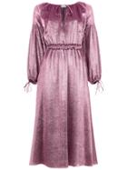 Nk Drawstring Midi Dress - Pink & Purple