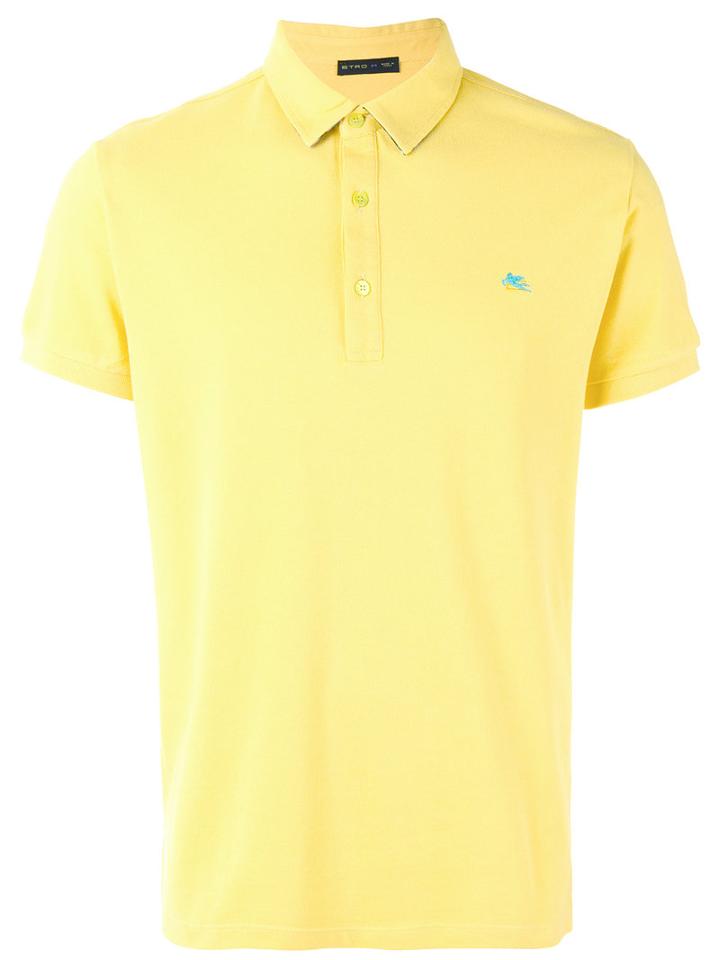 Etro Embroidered Logo Polo Shirt, Men's, Size: Xxl, Yellow/orange, Cotton