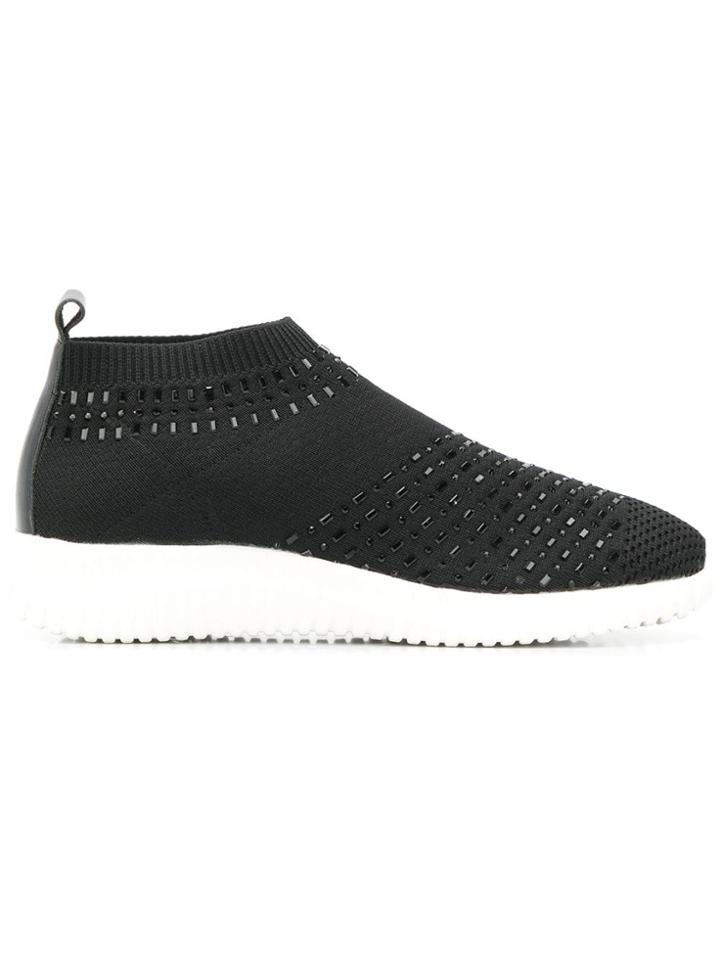 Max & Moi Crystal Embellished Sneakers - Black