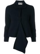Hache Frill Embellished Cropped Jacket - Black