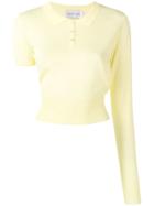 George Keburia Contrast Sleeve Polo Top - Yellow