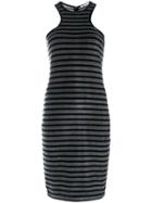 T By Alexander Wang Striped Racerback Dress - Grey