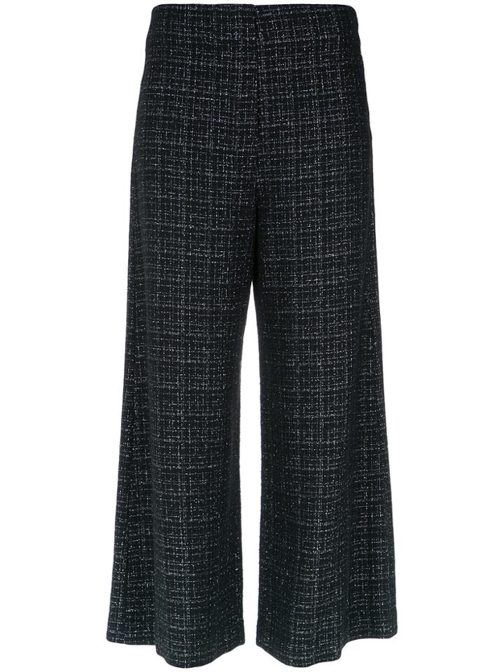 Nk Wide Leg Cropped Trousers - Black