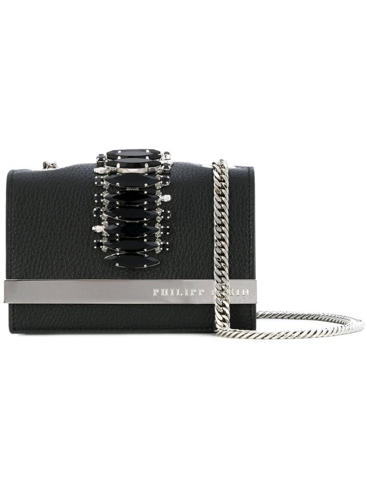 Philipp Plein Gem Embellished Shoulder Bag - Black