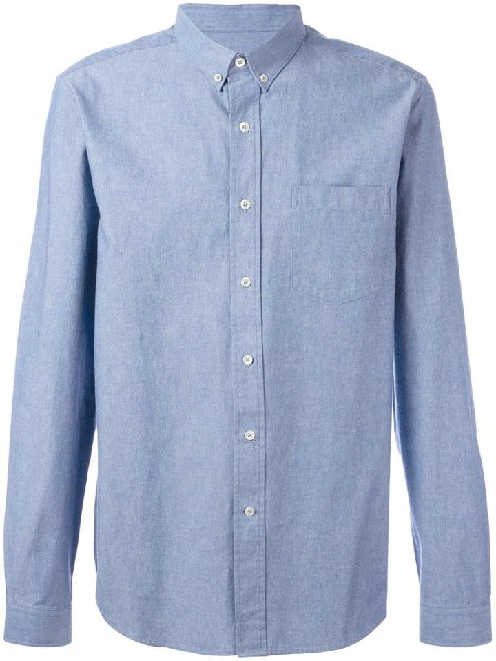 Ami Alexandre Mattiussi Button Down Shirt, Men's, Size: 39, Blue, Cotton