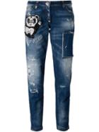Philipp Plein Split Boyfriend Jeans, Women's, Size: 27, Blue, Cotton