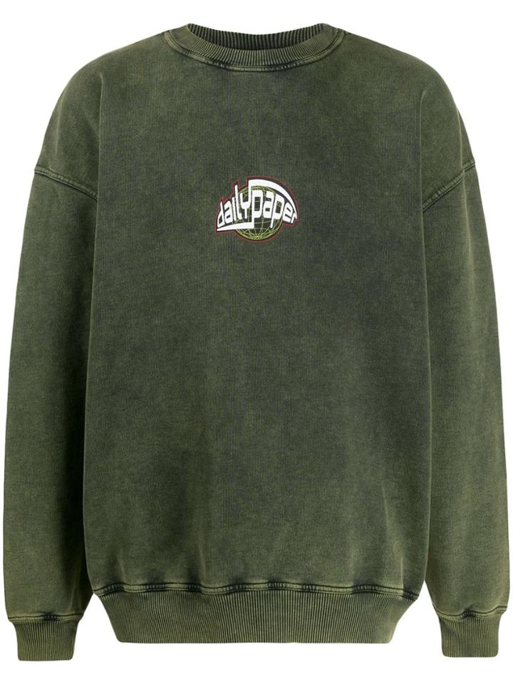 Daily Paper Gresulp Oversized Logo Print Sweatshirt - Green