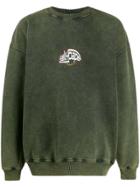 Daily Paper Gresulp Oversized Logo Print Sweatshirt - Green