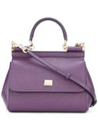 Dolce & Gabbana Small Sicily Tote, Pink/purple, Leather