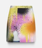Christopher Kane Printed Cracked Seam Mini Skirt