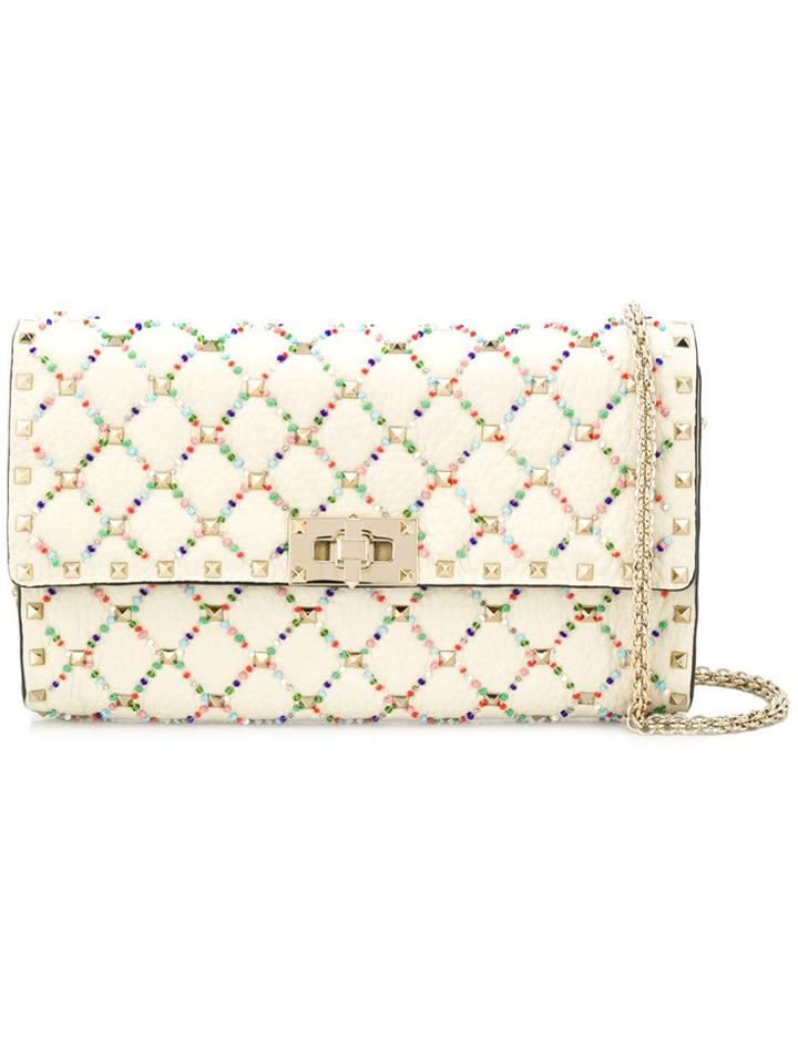 Valentino Valentino Garavani Rockstud Spike Clutch - Neutrals