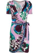 Emilio Pucci Abstract Print Wrap Dress - Blue