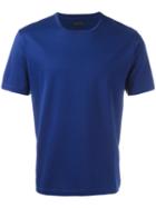 Z Zegna Plain T-shirt, Men's, Size: Xl, Blue, Cotton