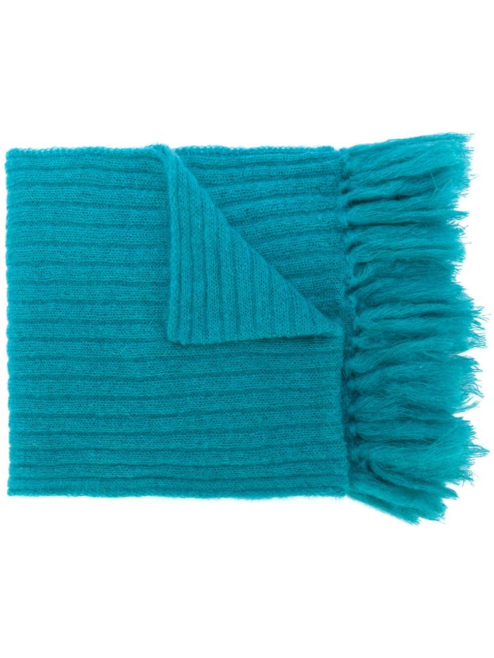Mp Massimo Piombo Ribbed Scarf - Blue