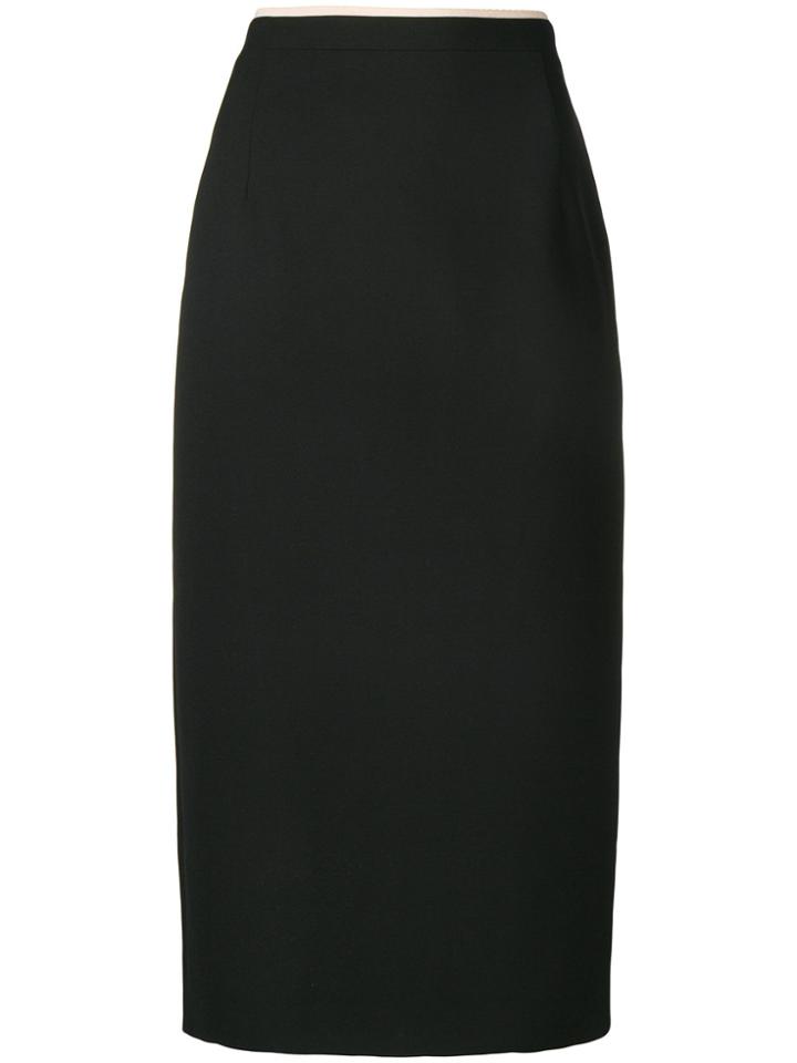 No21 Stripe Trim Midi Skirt - Black