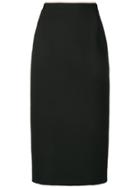 No21 Stripe Trim Midi Skirt - Black