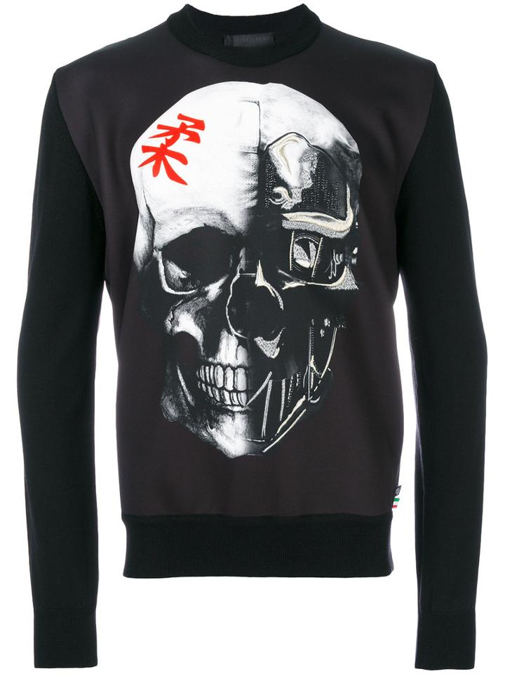 Philipp Plein - Skull Print Top - Men - Polyester/spandex/elastane/wool Felt - M, Black, Polyester/spandex/elastane/wool Felt