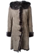 Liska 'katja' Buttoned Coat, Women's, Size: Medium, Grey, Lamb Fur
