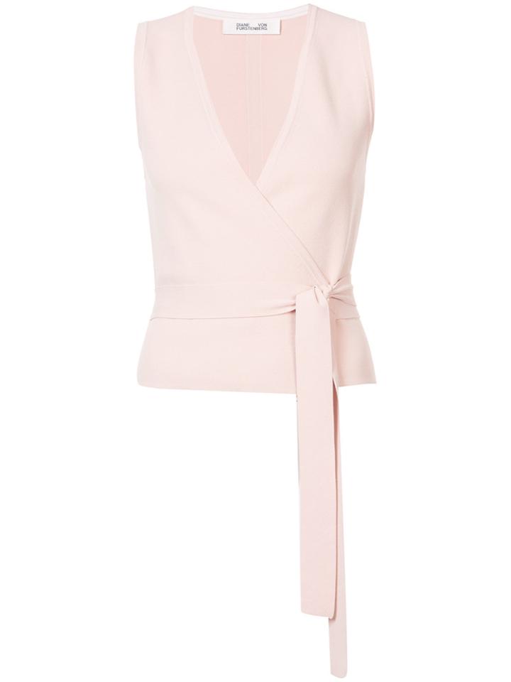 Dvf Diane Von Furstenberg Sleeveless Wrap Top - Pink & Purple