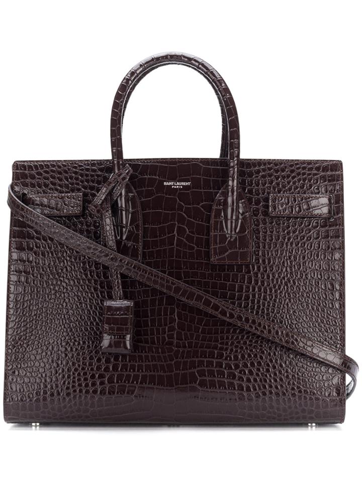 Saint Laurent Sac Du Jour Tote Bag - Brown