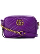 Gucci Marmont Matelassé Shoulder Bag - Pink & Purple