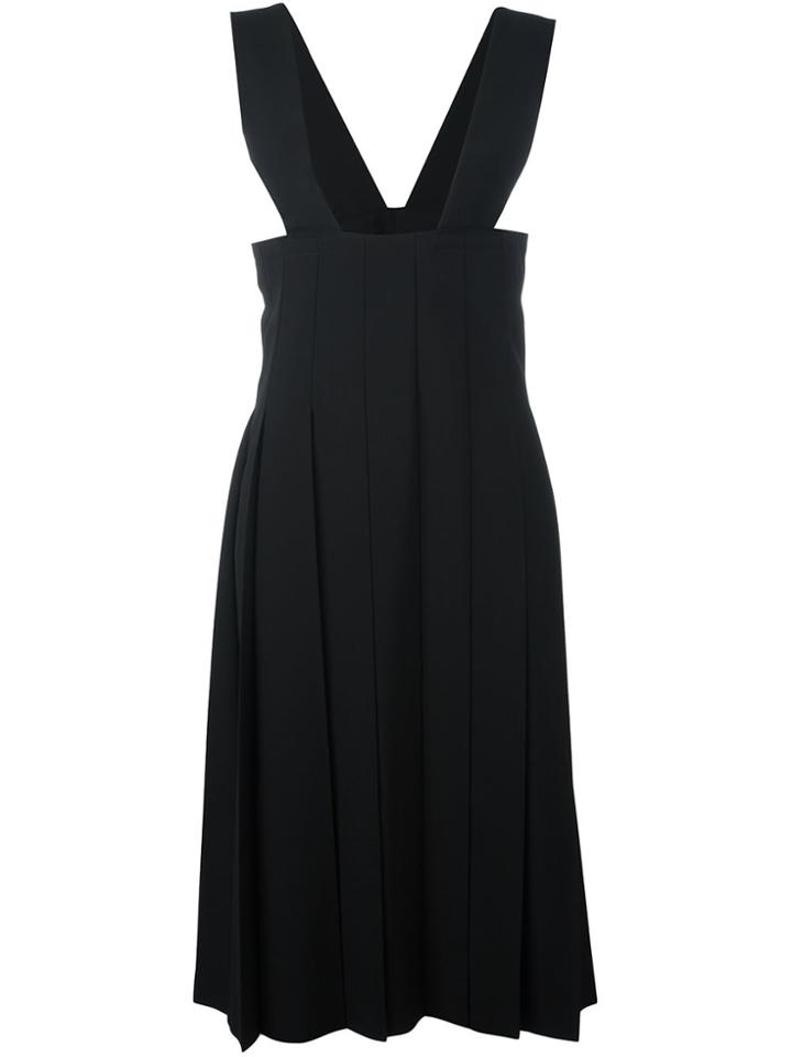 Comme Des Garçons Pleated Dungaree Dress - Black