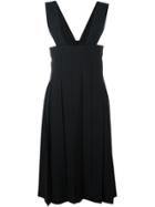 Comme Des Garçons Pleated Dungaree Dress - Black
