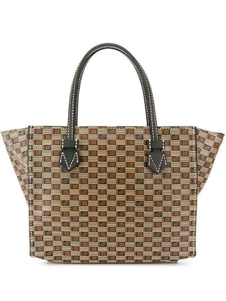 Moreau Geometric Print Shoulder Bag - Brown