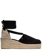 Castañer Black Campesina 30 Canvas Wedge Espadrilles