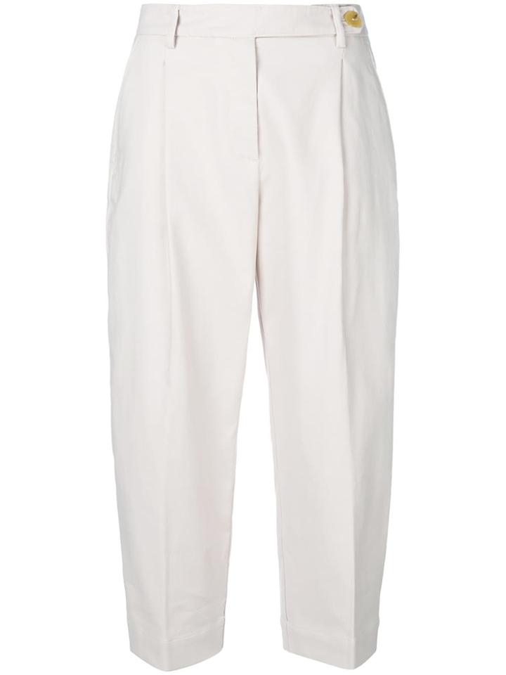 Mauro Grifoni Banana Cropped Trousers - Neutrals