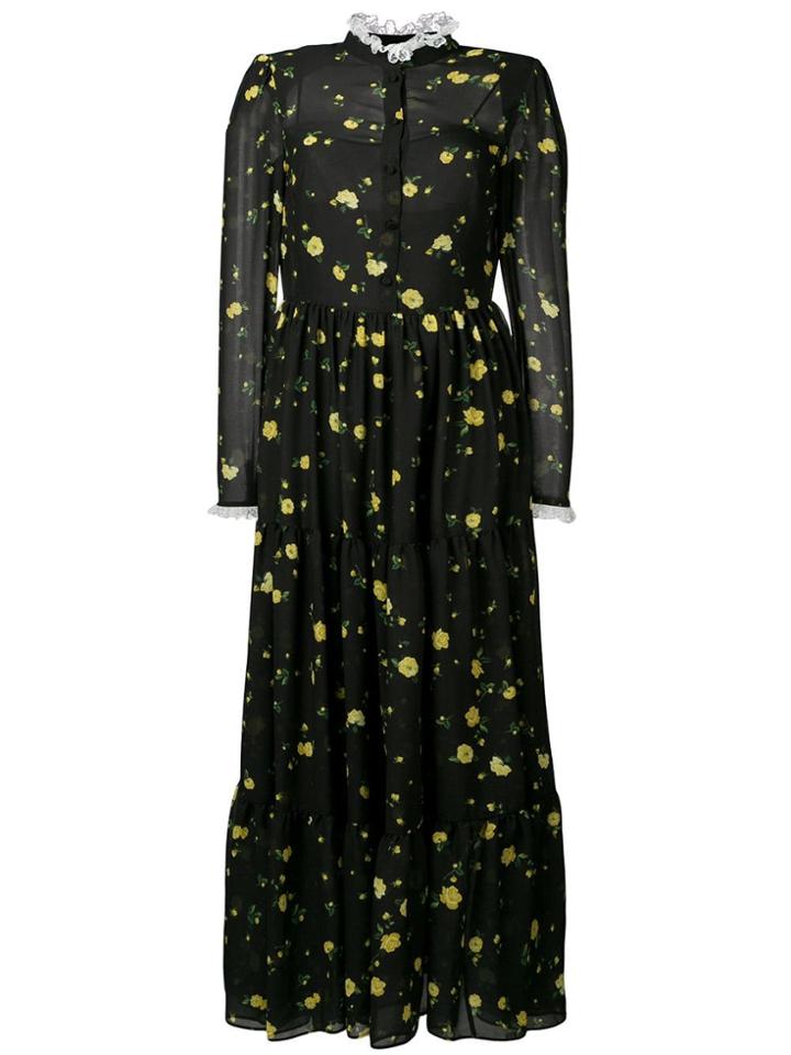 Philosophy Di Lorenzo Serafini Long Floral Print Dress - Black