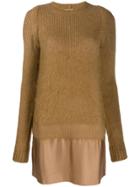 Nº21 Panelled Knitted Dress - Brown