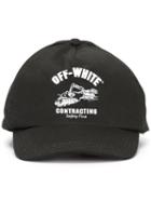 Off-white Logo Print Cap, Men's, Black, Cotton