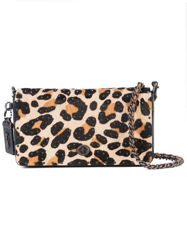 Coach Leopard Print Dinky Bag - Brown