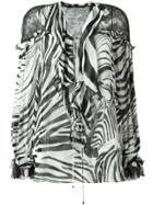 Roberto Cavalli Zebra Print Blouse - Black