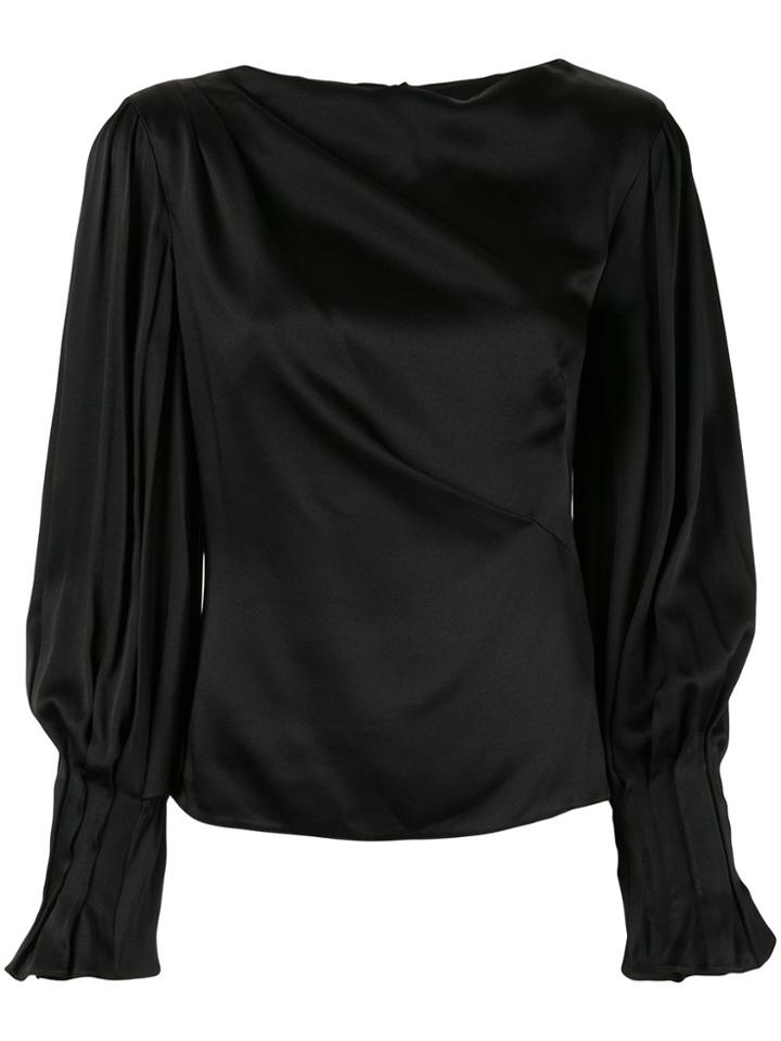 Peter Pilotto Satin Drape Blouse Peter Pilotto - Black