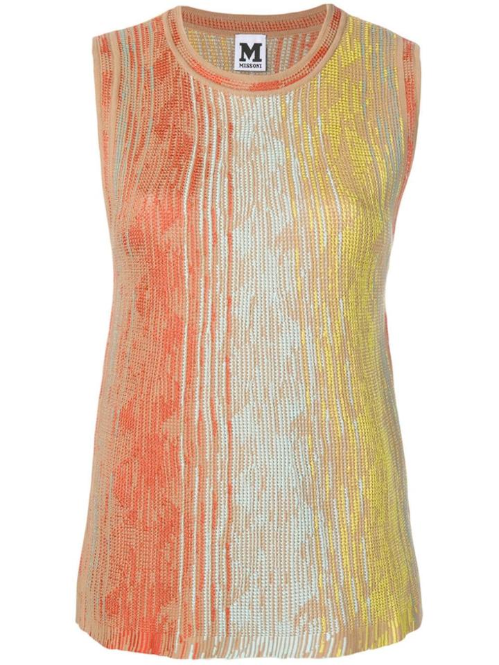 M Missoni Sleeveless Side Knit Knitted Top - Orange
